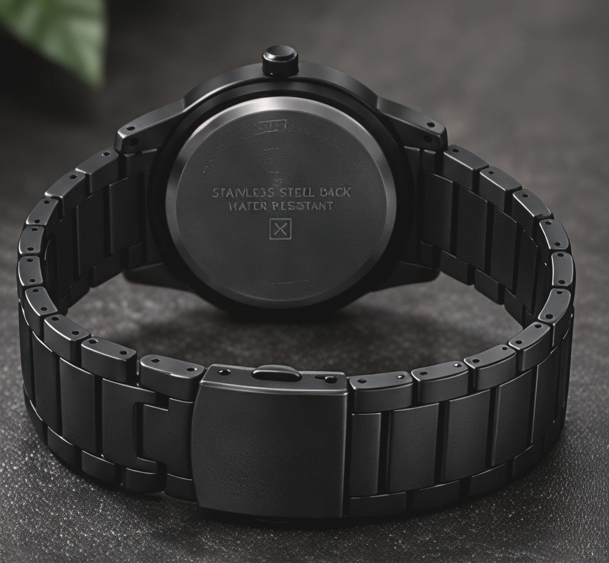 Matte Black Analog Wristwatch