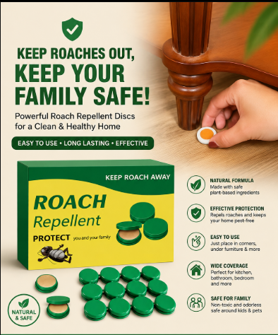 Roach Repellent Discs – Powerful Long-Lasting Cockroach Protection for Home & Kitchen