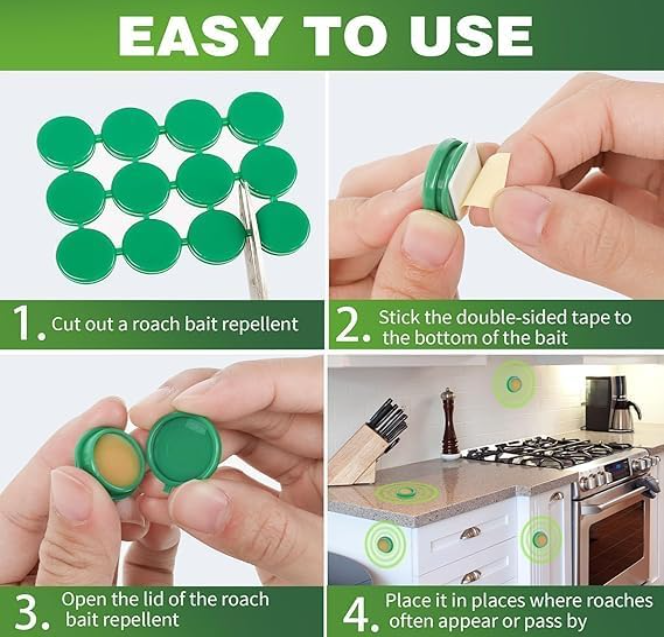 Roach Repellent Discs – Powerful Long-Lasting Cockroach Protection for Home & Kitchen