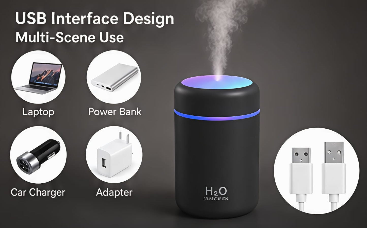 Colourful Night Light H2O Humidifier