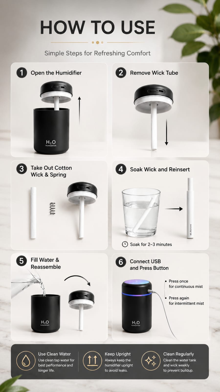 Colourful Night Light H2O Humidifier