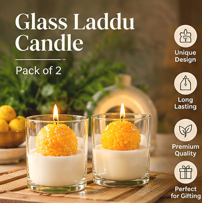 Glass Laddu Candle – Pack of 2