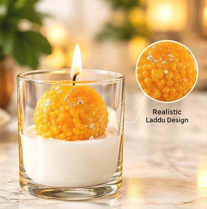 Glass Laddu Candle – Pack of 2