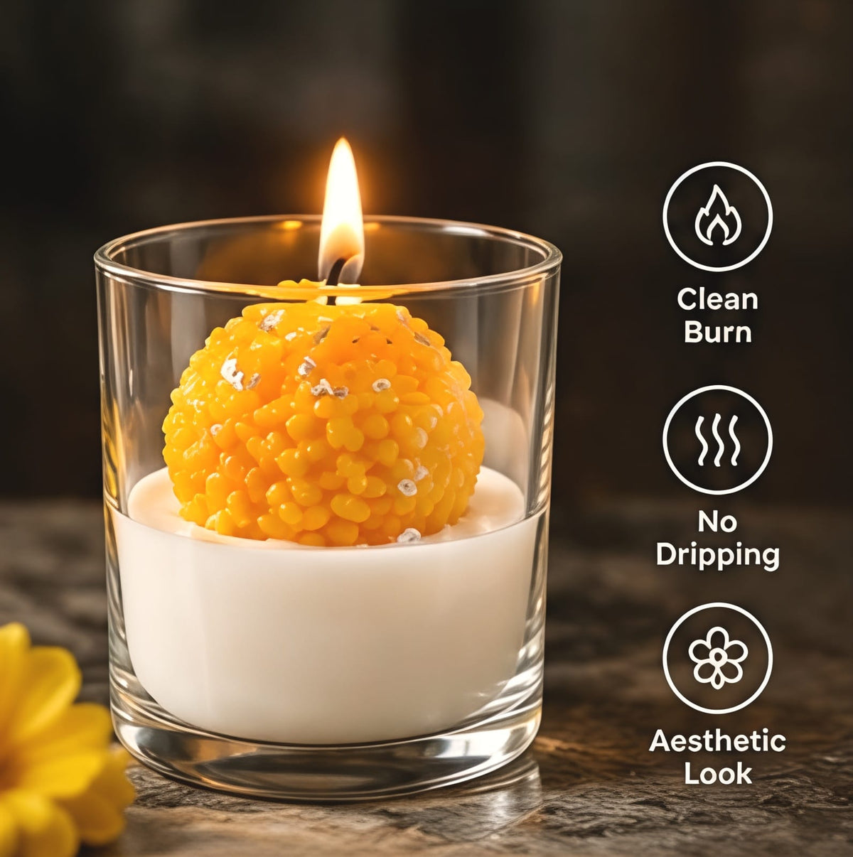 Glass Laddu Candle – Pack of 2