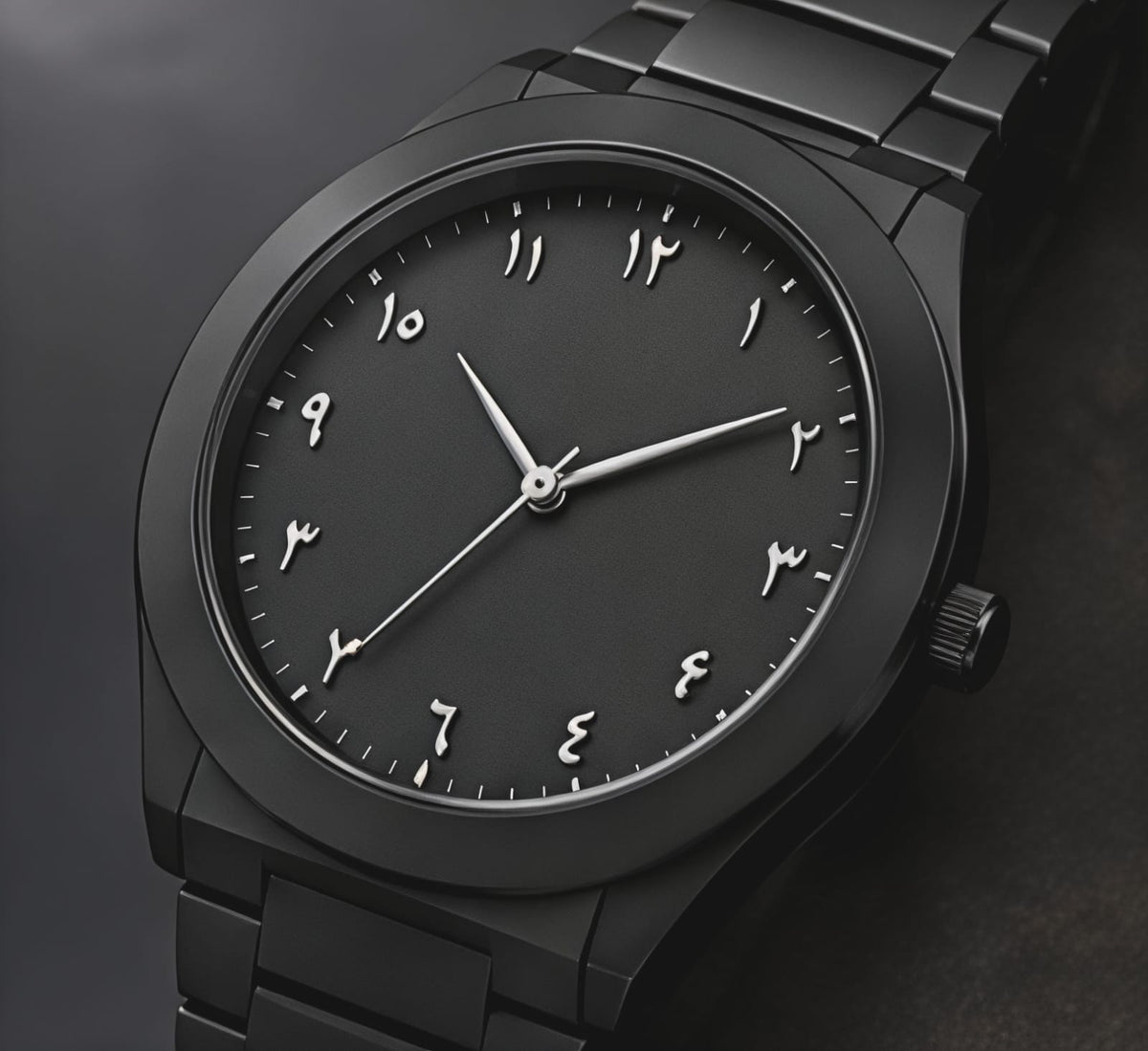 Matte Black Analog Wristwatch