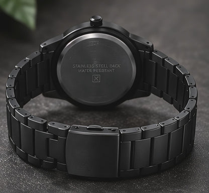 Matte Black Analog Wristwatch